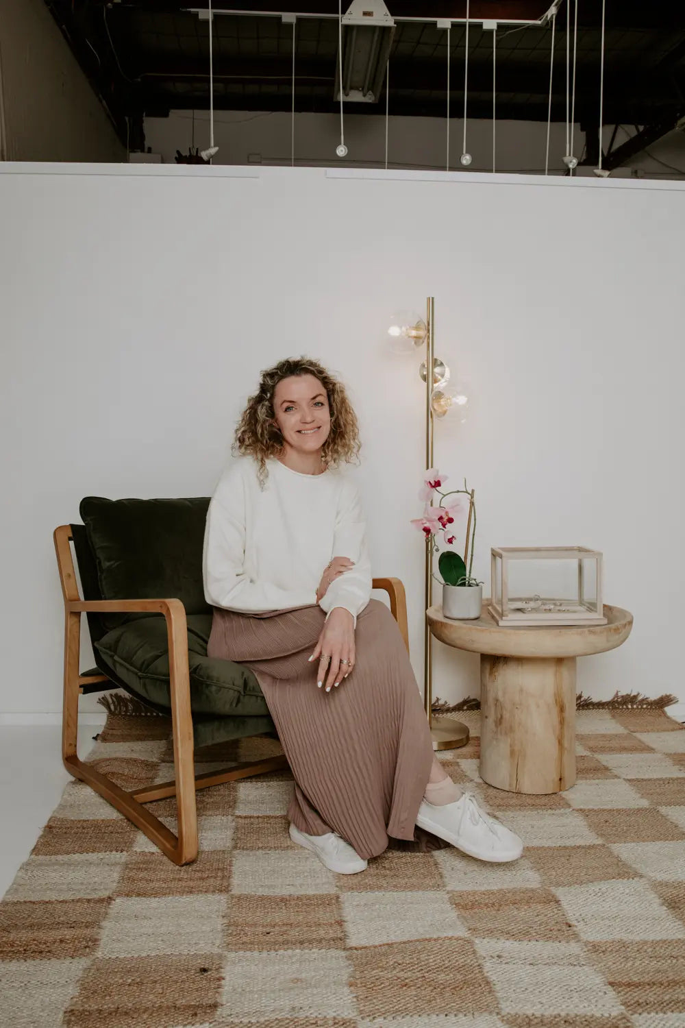Sophie sitting in the Brookvale studio